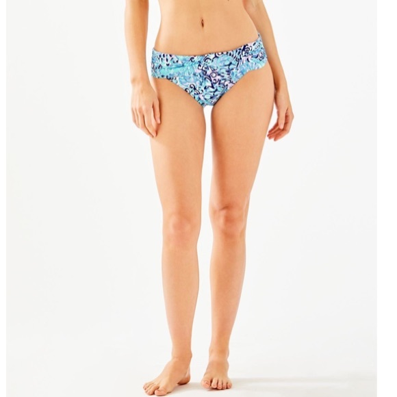 Lilly Pulitzer lagoon sarong hipster bikini bottom - Picture 3 of 6
